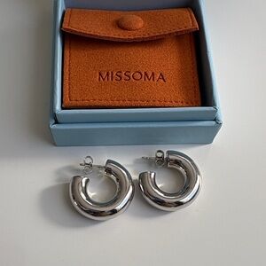 Missoma Chubby Medium Hoop Earrings, Silver
